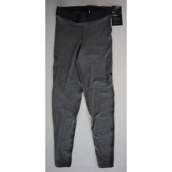 Nike Pro 932078-071 Women's Sz XS Gray Heather Warm Training Performance Tights - Picture 1 of 12